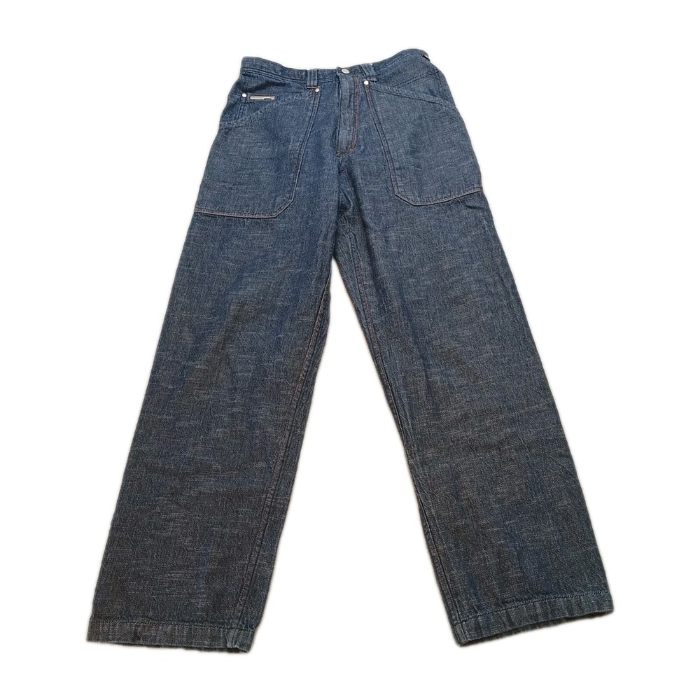 Vintage Johnny Blaze Jeans Y2K Blue Denim Embroidered Hip Hop Mens Sz 32 Pocket